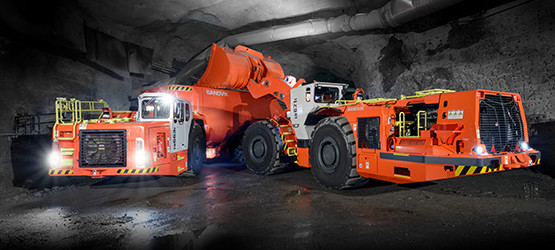 Sandvik underground loader and truck